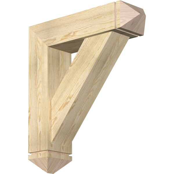 Ekena Millwork Traditional Arts and Crafts Rough Sawn Bracket w/ Offset Brace, Douglas Fir, 8"W x 30"D x 34"H BKT0806X30X34TRA03RDF - main